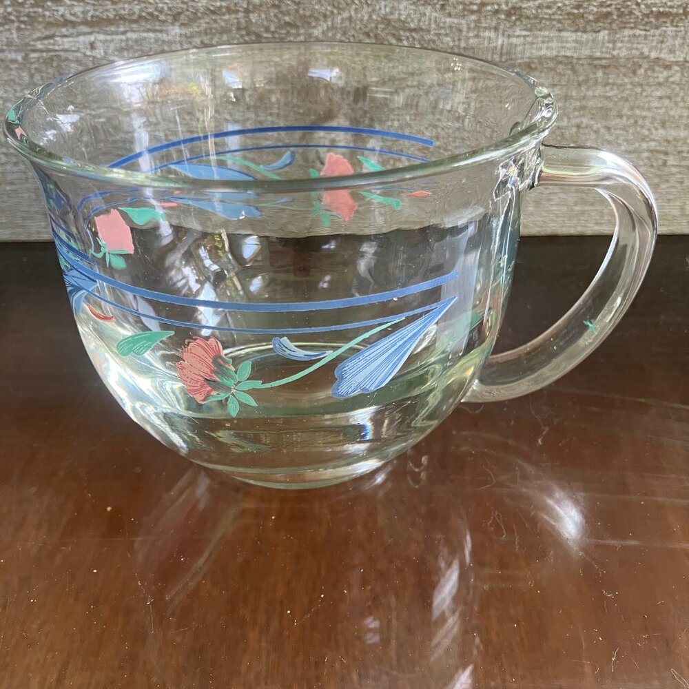 4 Lenox clear Poppie soup mugs